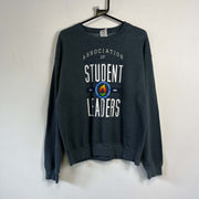 Grey Graphic Student Sweatshirt Medium