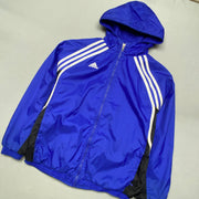 Vintage 90s Blue and White Adidas Windbreaker Men's Large