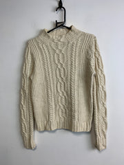 Cream White Ralph Lauren Cable Knit Sweater Women's Medium