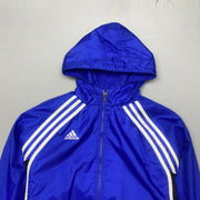 Vintage 90s Blue and White Adidas Windbreaker Men's Large