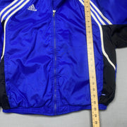 Vintage 90s Blue and White Adidas Windbreaker Men's Large