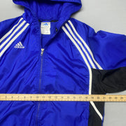 Vintage 90s Blue and White Adidas Windbreaker Men's Large