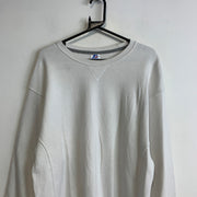 Vintage White Russell Athletic Blank Sweatshirt Men's Large