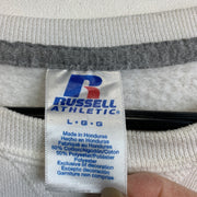 Vintage White Russell Athletic Blank Sweatshirt Men's Large