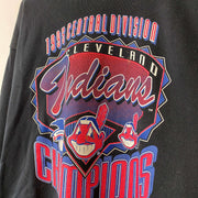 Vintage Black Cleveland Indians Graphic Print Sweatshirt Men's Medium