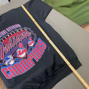 Vintage Black Cleveland Indians Graphic Print Sweatshirt Men's Medium