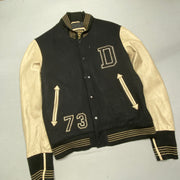 Black and Beige Varsity Jacket Women's XXXL