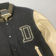 Black and Beige Varsity Jacket Women's XXXL