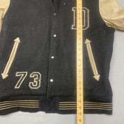 Black and Beige Varsity Jacket Women's XXXL