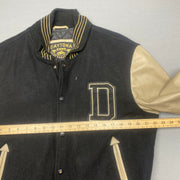 Black and Beige Varsity Jacket Women's XXXL