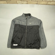 00s Black and Grey Nike Reversible Jacket Men's Small