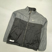 00s Black and Grey Nike Reversible Jacket Men's Small