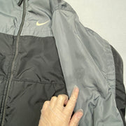 00s Black and Grey Nike Reversible Jacket Men's Small