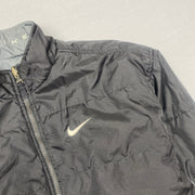 00s Black and Grey Nike Reversible Jacket Men's Small