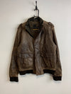 Brown Leather BIzzbee Bomber Jacket Men's Large