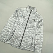 Silver North Face Jacket Women's Small