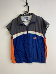 Grey and Blue Reebok Windbreaker Vest Mem's Medium