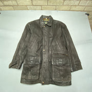 Brown Leather Jacket Men's Large