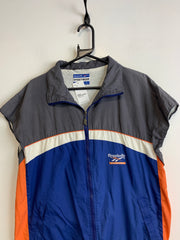 Grey and Blue Reebok Windbreaker Vest Mem's Medium