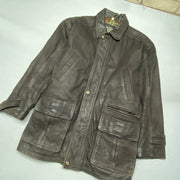 Brown Leather Jacket Men's Large