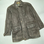 Brown Leather Jacket Men's Large