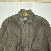 Brown Leather Jacket Men's Large