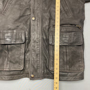 Brown Leather Jacket Men's Large