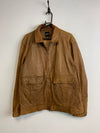 Brown Leather Boss Bomber Jacket Men's