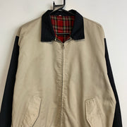 Black and Cream Harrington Jacket Men's Medium