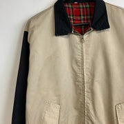 Black and Cream Harrington Jacket Men's Medium