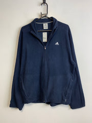 00s Navy Adidas Fleece Jacket Men's Large