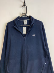 00s Navy Adidas Fleece Jacket Men's Large