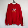 Vintage 90s Red USA Sweatshirt Large