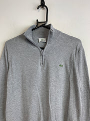 Grey Lacoste 1/4 Zip-up Jumper Men's Small