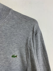 Grey Lacoste 1/4 Zip-up Jumper Men's Small