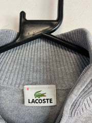 Grey Lacoste 1/4 Zip-up Jumper Men's Small