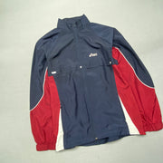 Navy and Red Asics Windbreaker Men's Medium