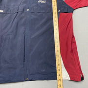 Navy and Red Asics Windbreaker Men's Medium