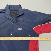 Navy and Red Asics Windbreaker Men's Medium