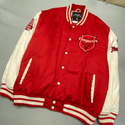 Red and Cream Varsity Baseball Jacket Men's 4XL