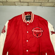 Red and Cream Varsity Baseball Jacket Men's 4XL