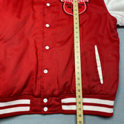 Red and Cream Varsity Baseball Jacket Men's 4XL