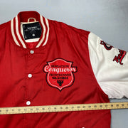 Red and Cream Varsity Baseball Jacket Men's 4XL