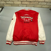 Red and Cream Varsity Baseball Jacket Men's 4XL