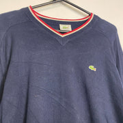 Navy Lacoste Knit Jumper Sweater Large