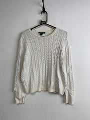 Beige Ralph Lauren Crew-neck Knitwear Jumper Women's Large