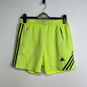 Vintage 90s Neon Yellow Adidas Sport Shorts Men's Small