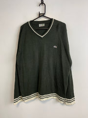 Dark Green Lacoste V-neck Jumper Men's Large