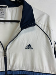 00s Blue and White Adidas Windbreaker Men's Large