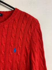 Red Ralph Lauren Crew-neck Knitwear Jumper Women's Medium